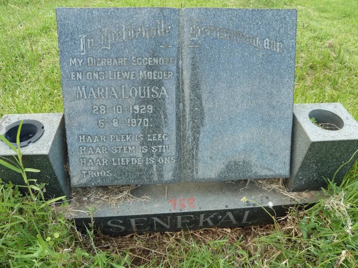 SENEKAL Maria Louisa 1929-1970