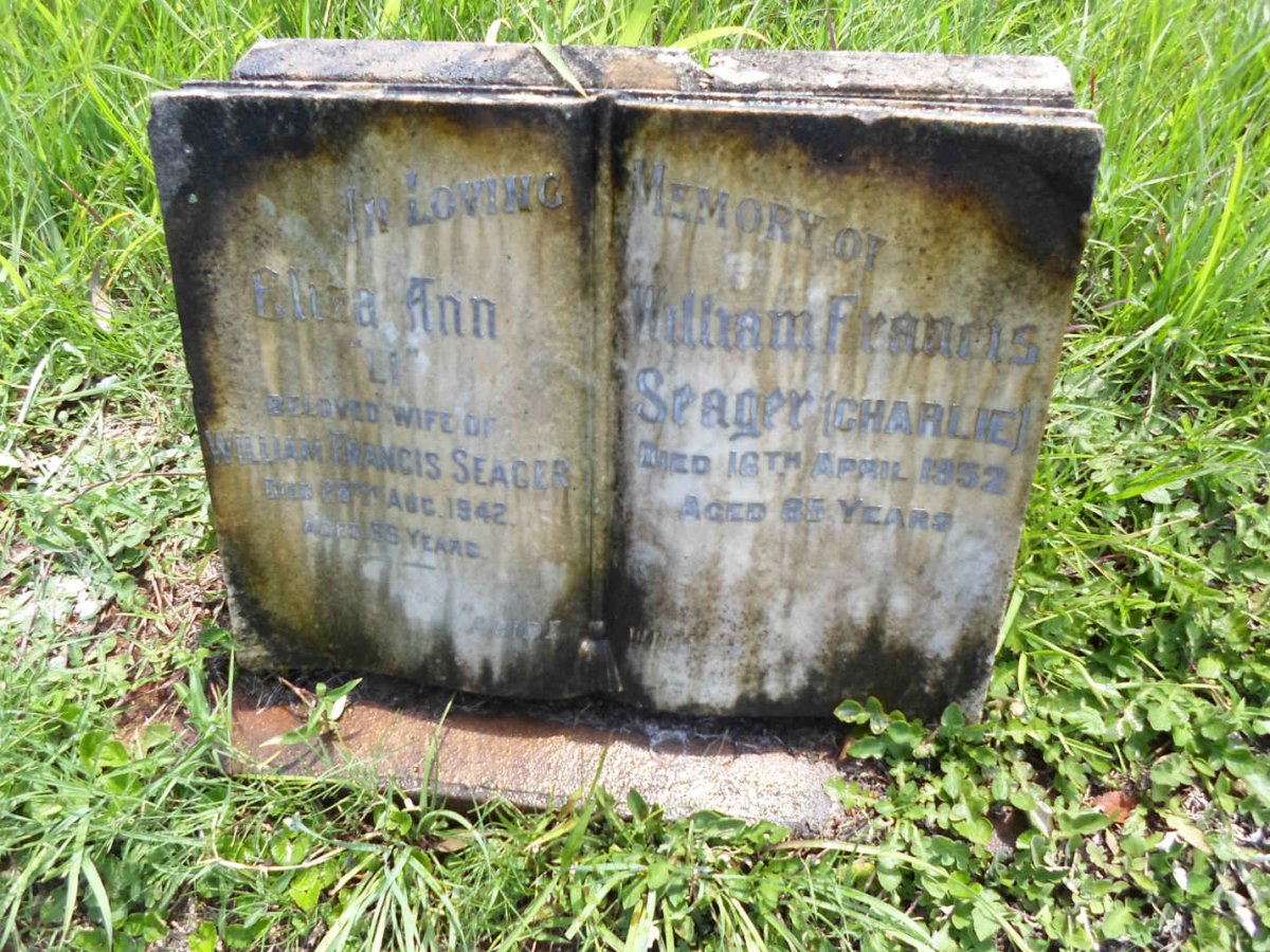 SEAGER William Francis -1952 &amp; Eliza Ann -1942