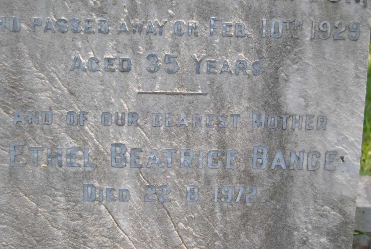 BANCE Ethel Beatrice -1972