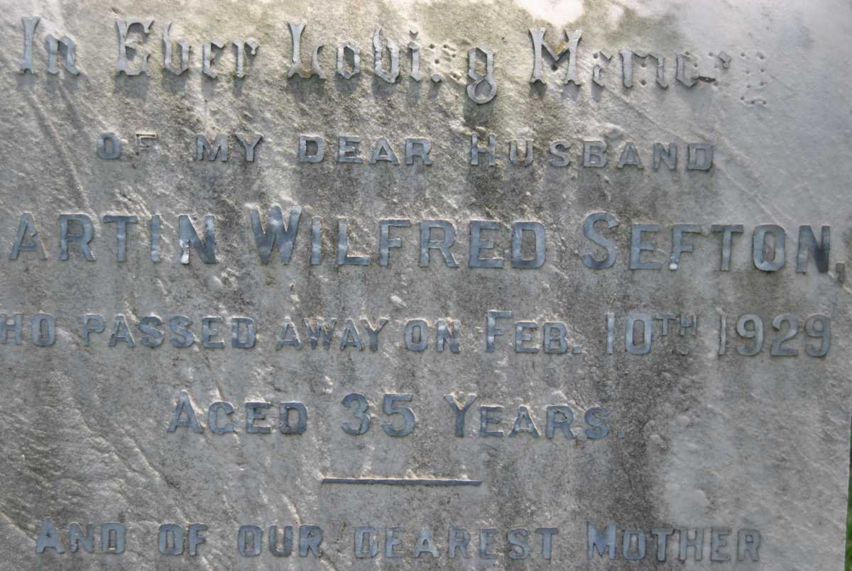 SEFTON Martin Wilfred -1929