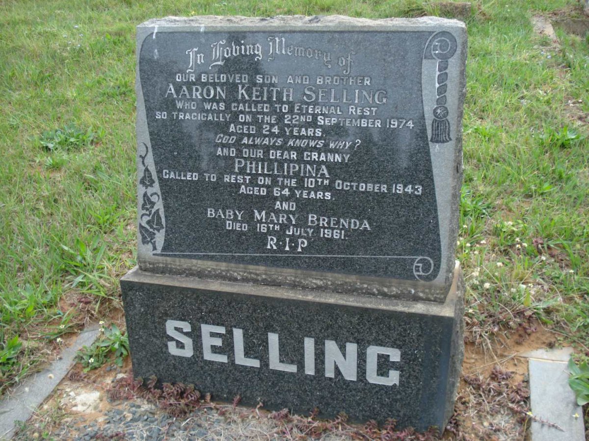 SELLING Phillipina -1943 :: SELLING Aaron Keith -1974 :: SELLING Mary Brenda -1961