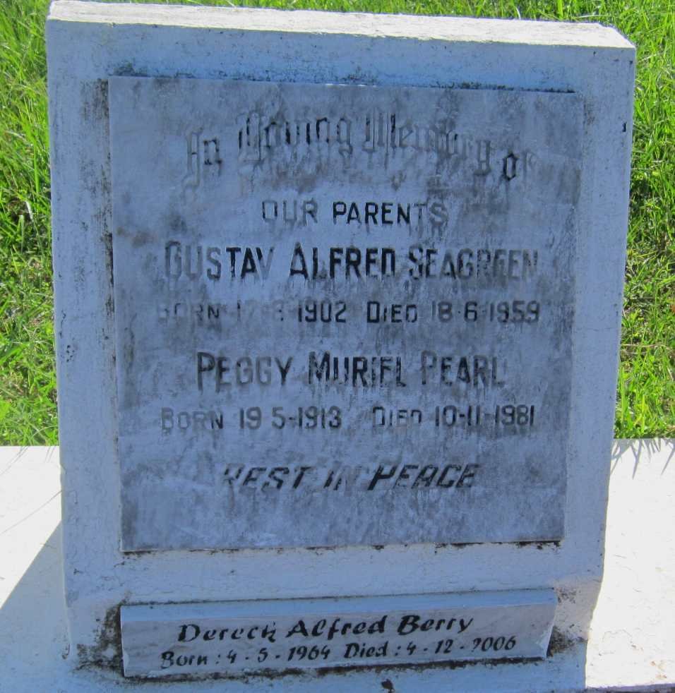 SEAGREEN Gustav Alfred 1902-1959 &amp; Peggy Muriel Pearl 1913-1981