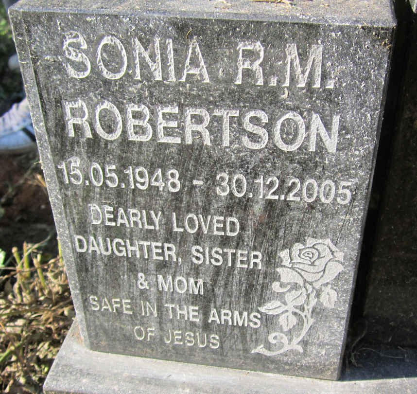 ROBERTSON Sonia R.M. 1948-2005