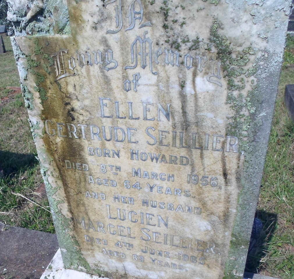 SEILLIER Lucien Marcel -1965 &amp; Ellen Gertrude HOWARD -1956
