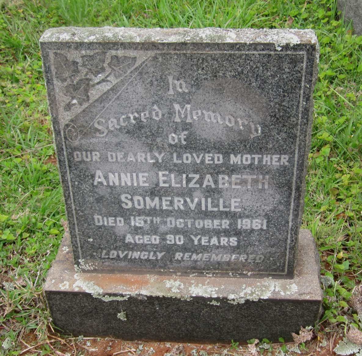 SOMERVILLE Annie Elizabeth -1961
