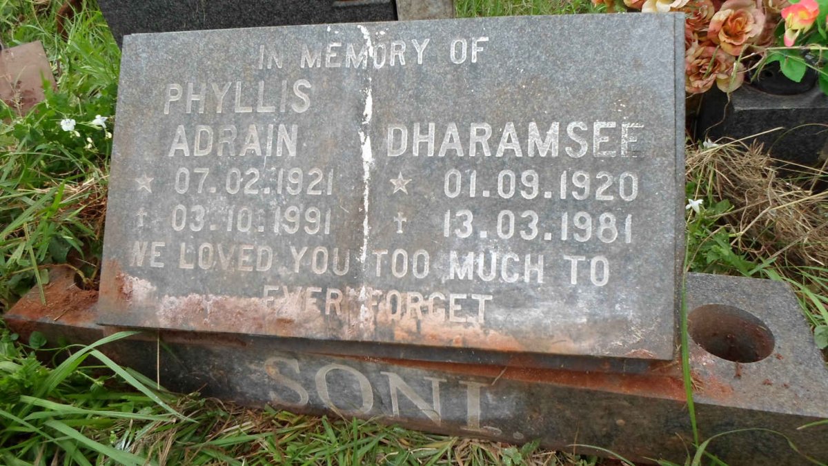 SONI Dharamsee 1920-1981 &amp; Phyllis Adrain 1921-1991