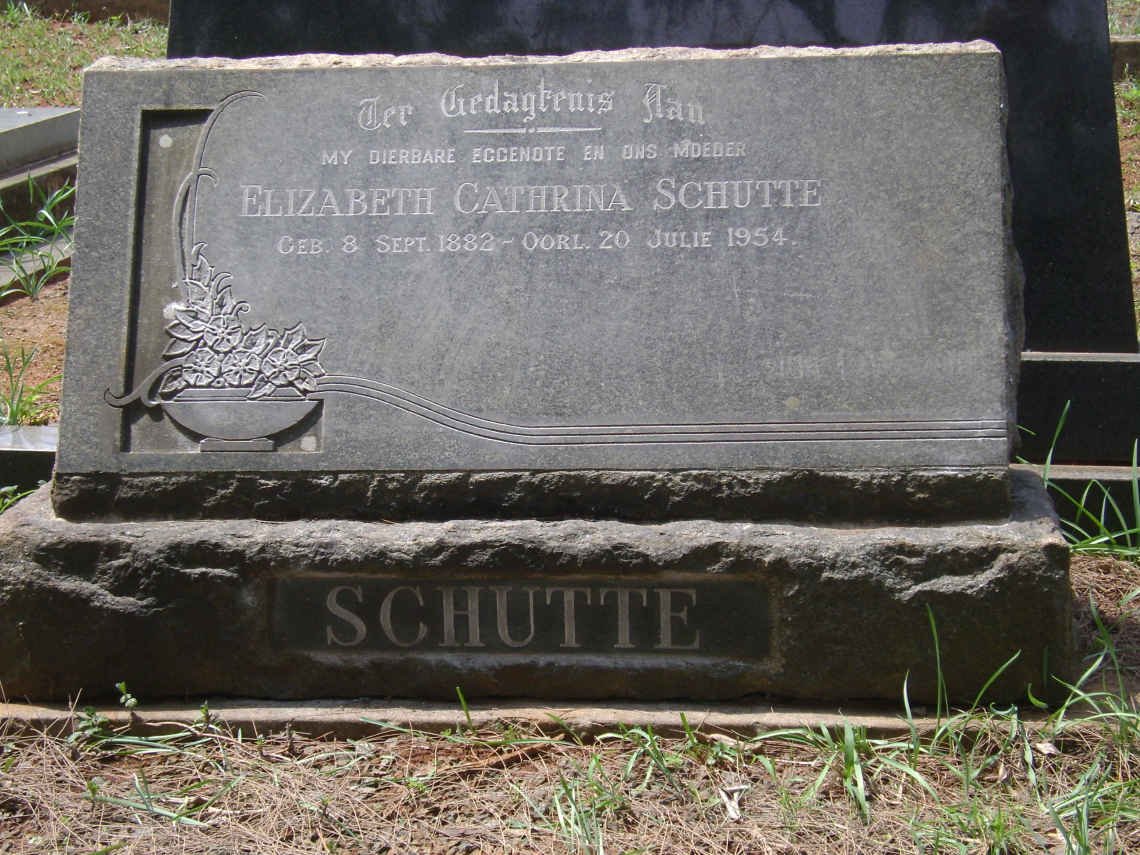 SCHUTTE Elizabeth Cathrina 1882-1954