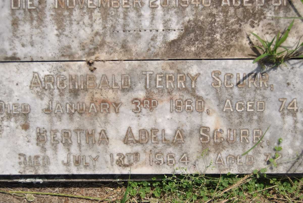 SCURR Archibald Terry -1960 &amp; Bertha Adela -1964