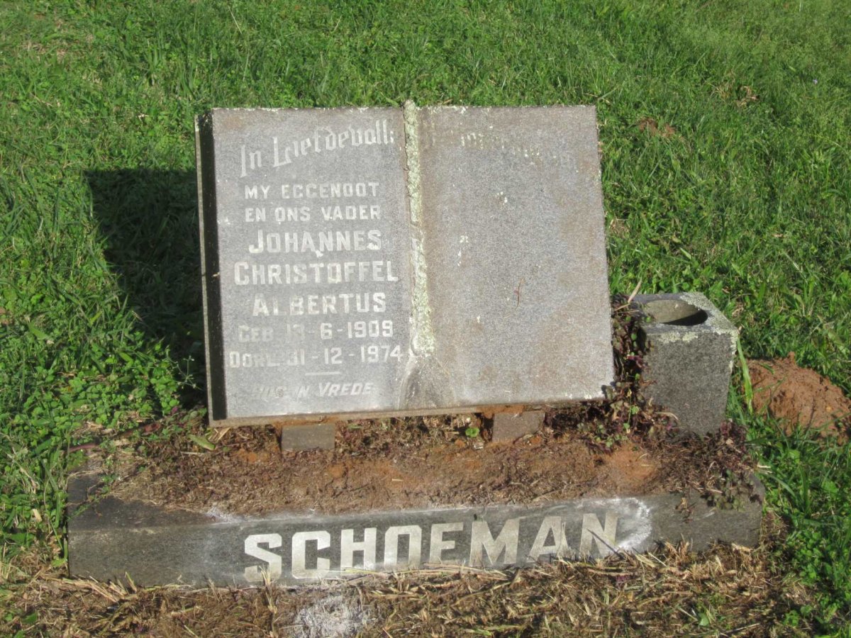 SCHOEMAN Johannes Christoffel Albertus 1909-1974