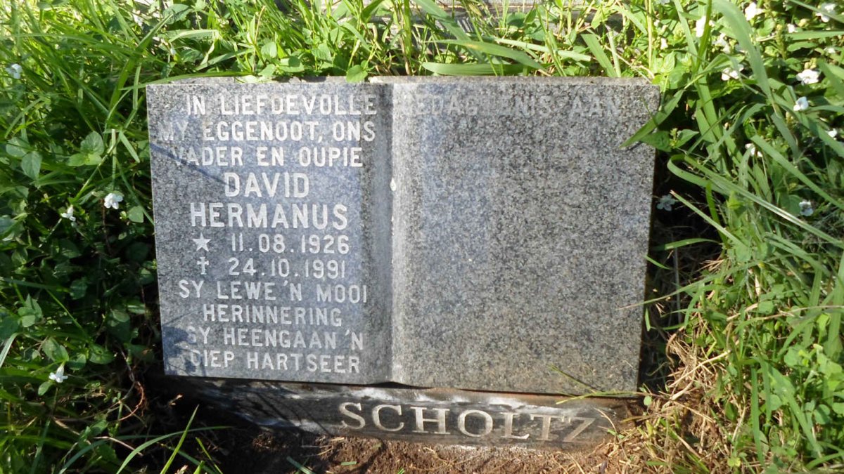 SCHOLTZ David Hermanus 1926-1991