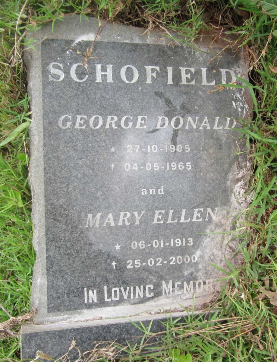 SCHOFIELD George Donald 1905-1965 &amp; Mary Ellen 1913-2000