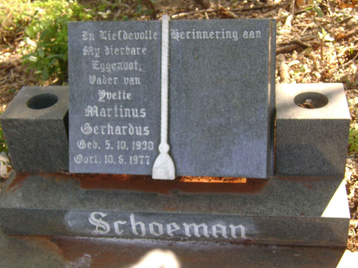SCHOEMAN Martinus Gerhardus 1930-1977