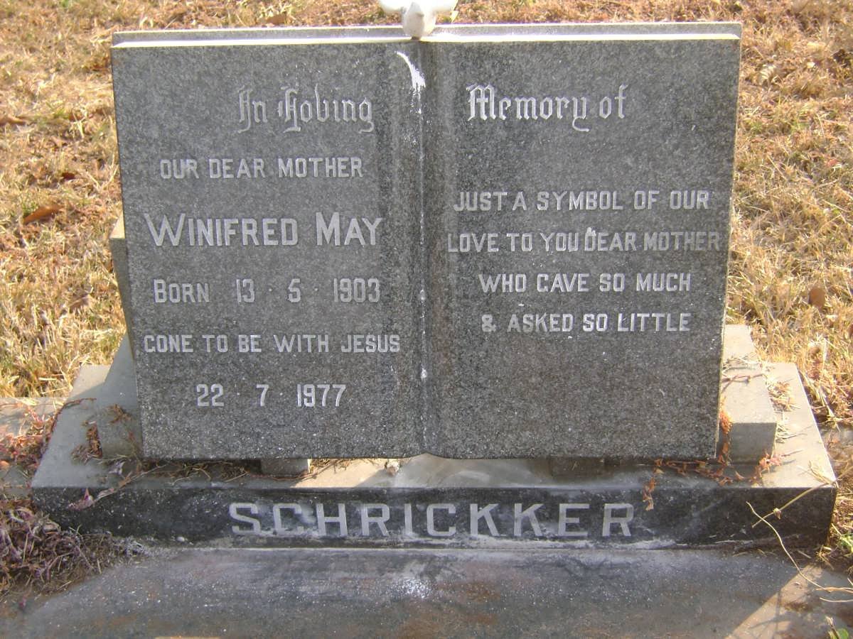 SCHRICKKER Winifred May 1903-1977