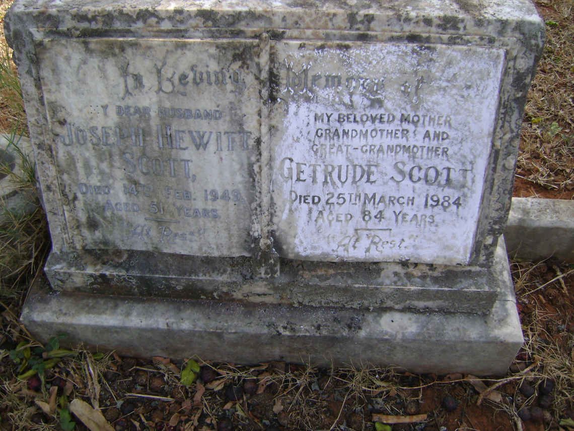 SCOTT Joseph Hewitt -1943 &amp; Gertrude -1984 