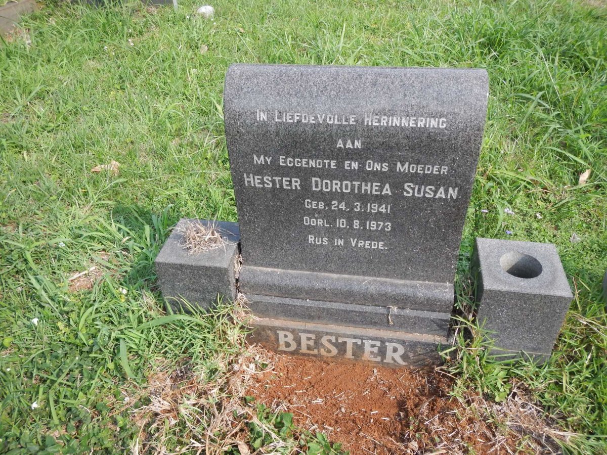 BESTER Hester Dorothea Susan 1941-1973
