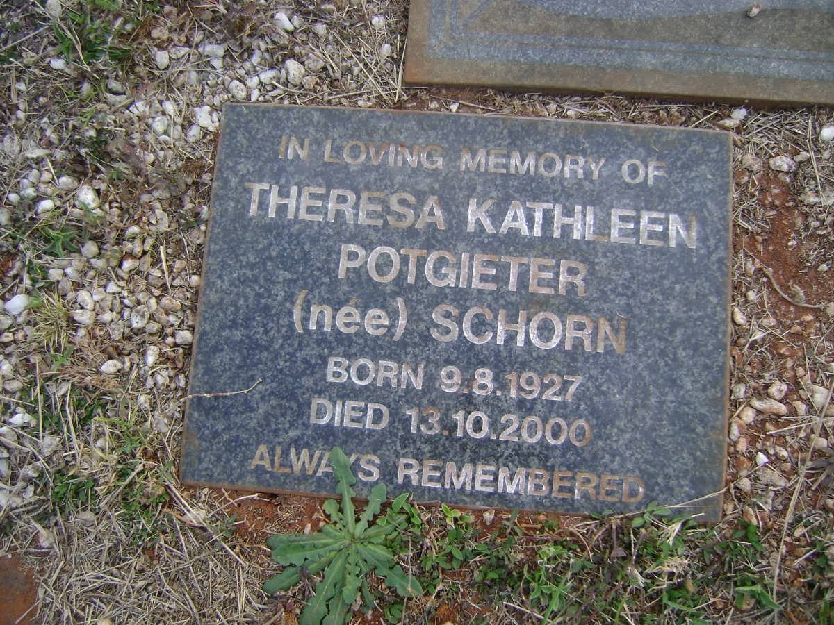 POTGIETER Theresa Kathleen nee SCHORN 1927-2000