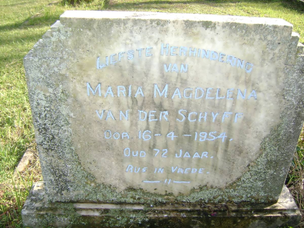 SCHYFF Maria Magdelena, van der -1954