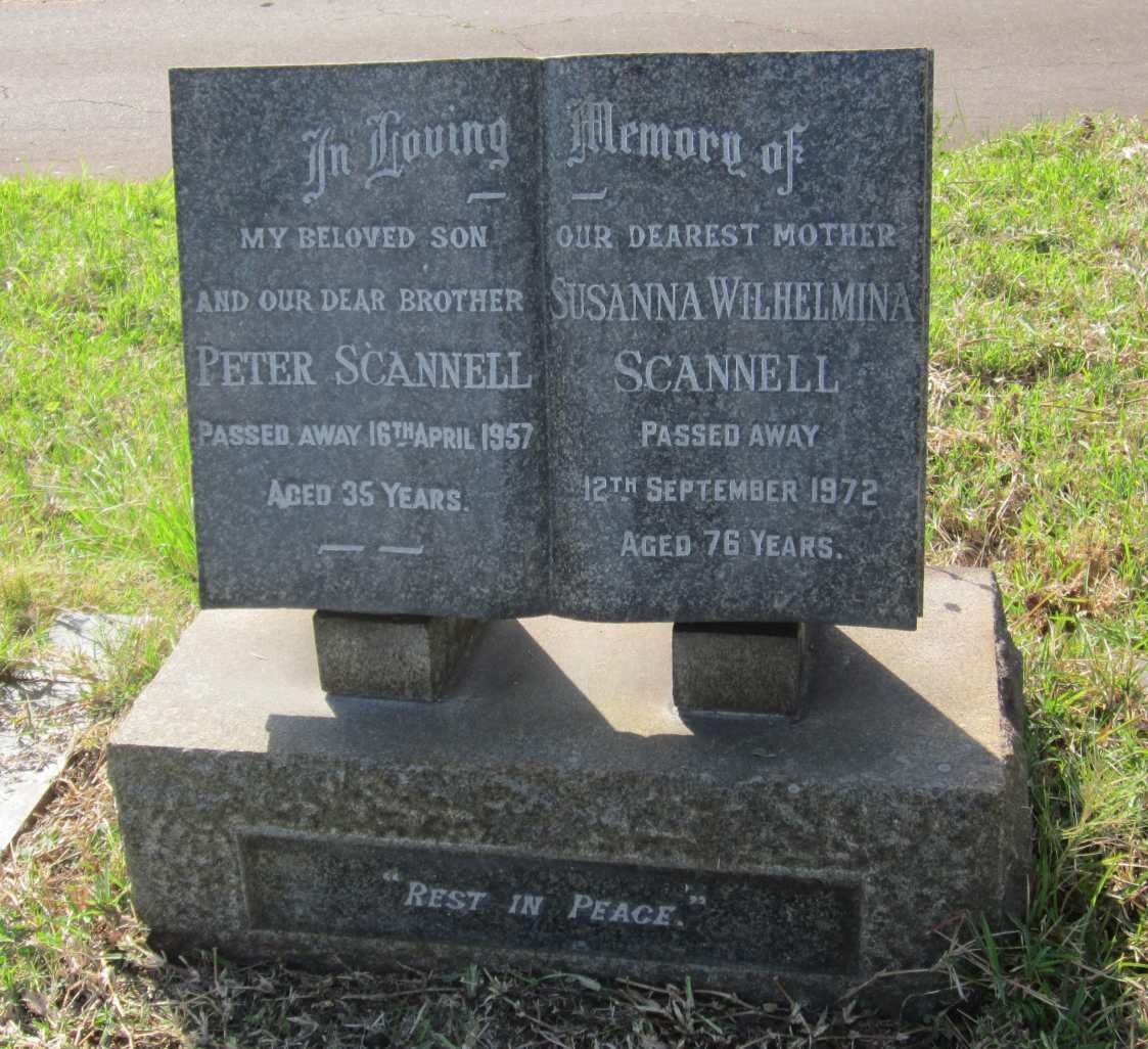 SCANNELL Susanna Wilhelmina -1972 :: SCANNELL Peter -1957