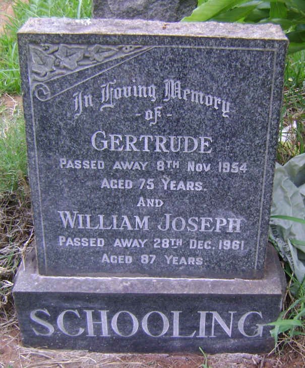 SCHOOLING William Joseph -1961 &amp; Gertrude -1954
