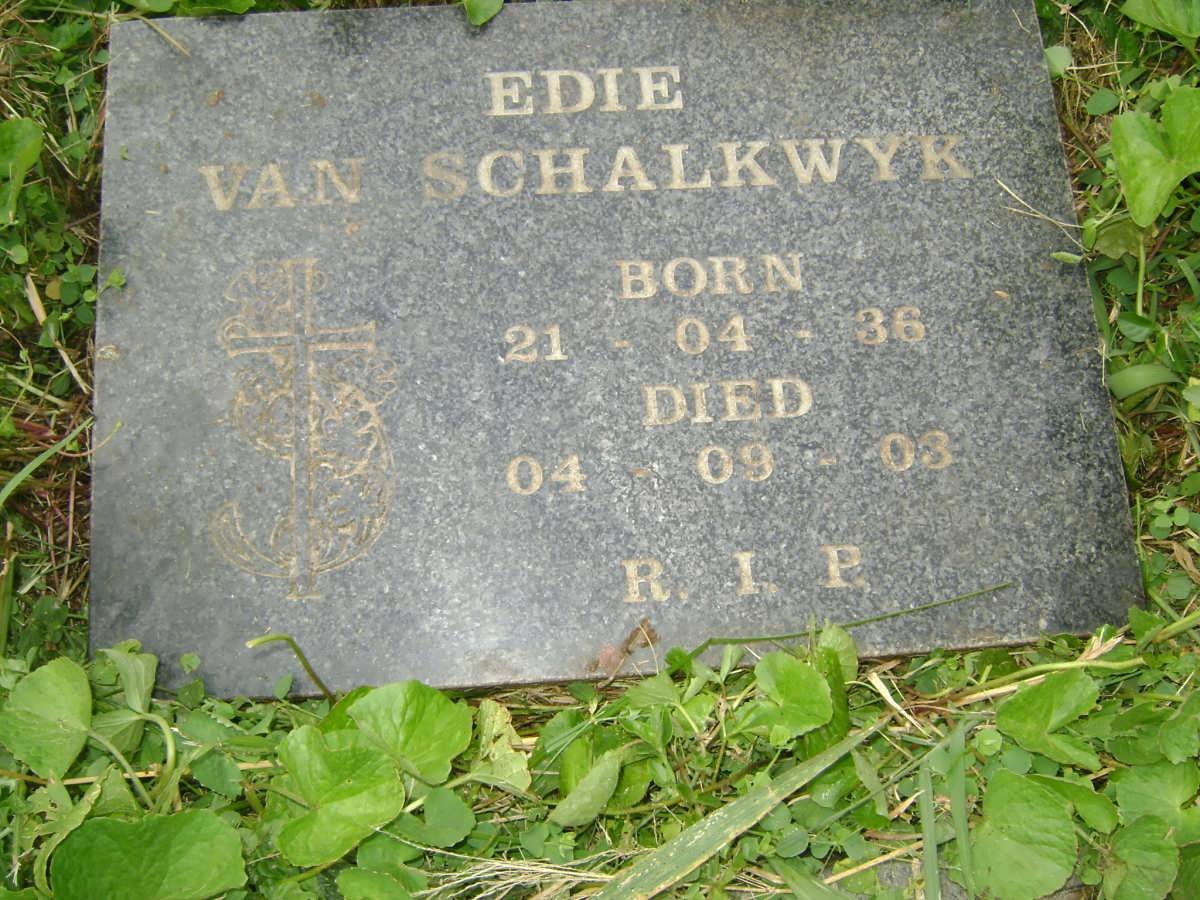 SCHALKWYK Edie, van 1936-2003