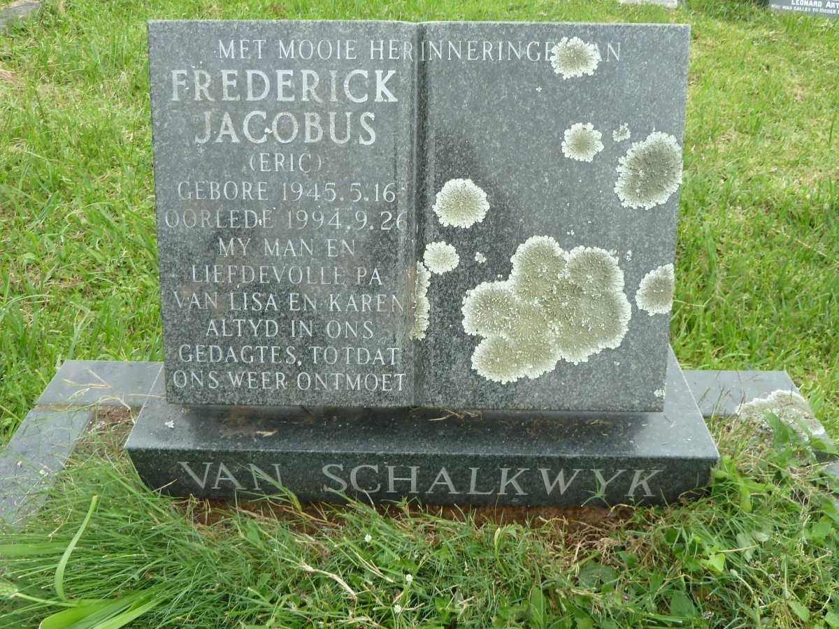 SCHALKWYK Frederick Jacobus, van 1945-1994