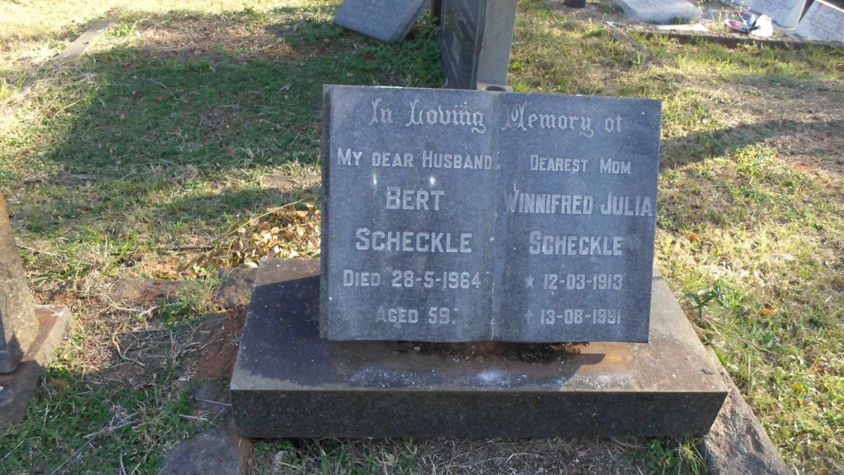 SCHECKLE Bert -1964 &amp; Winnifred Julia 1913-1991