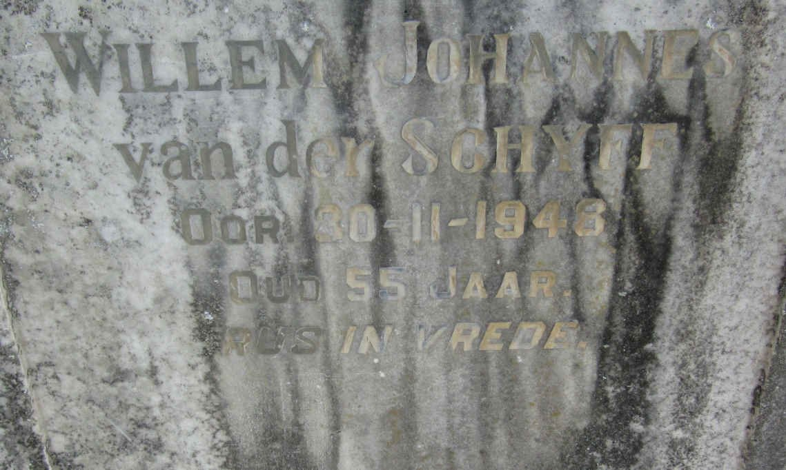 SCHYFF Willem Johannes, van der -1948