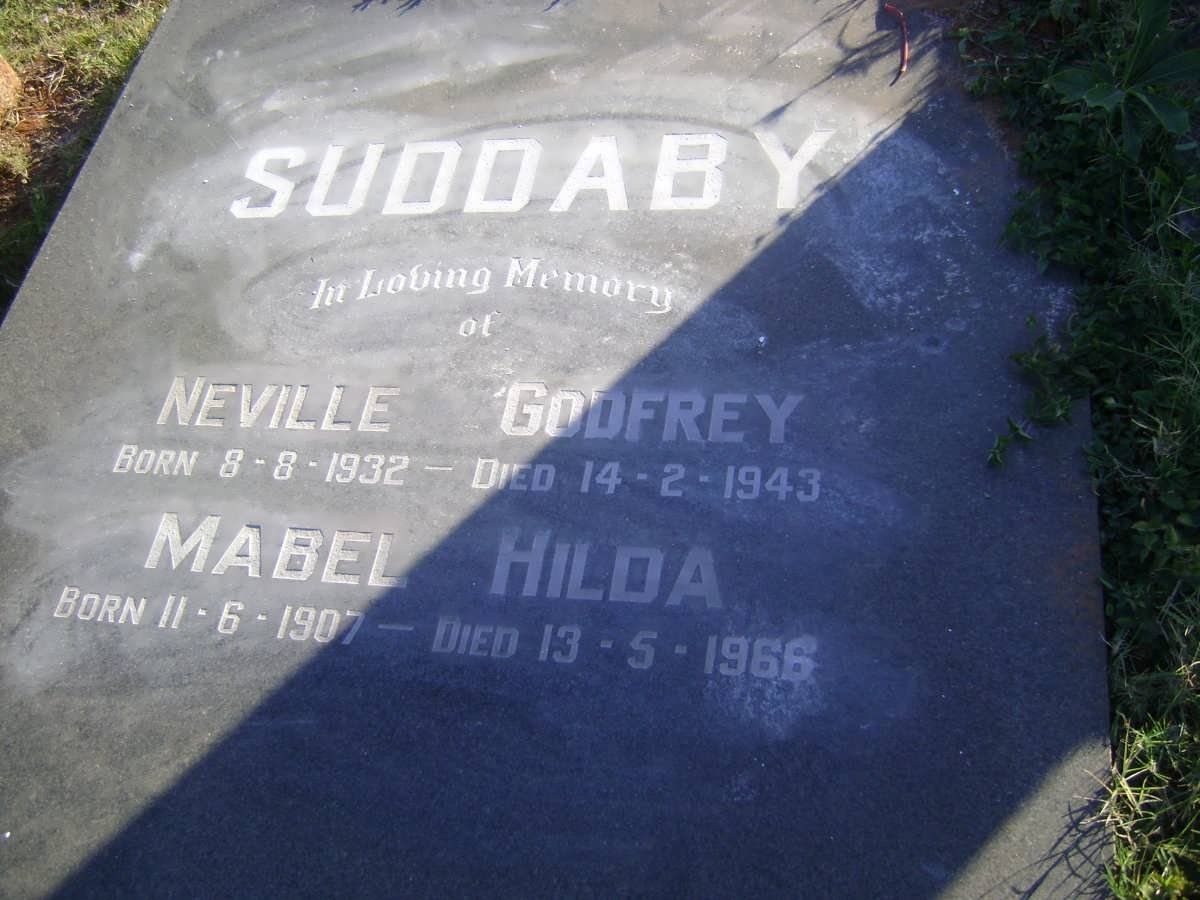 SUDDABY Neville Godfrey 1932-1943 :: SUDDABY Mabel Hilda 1907-1966