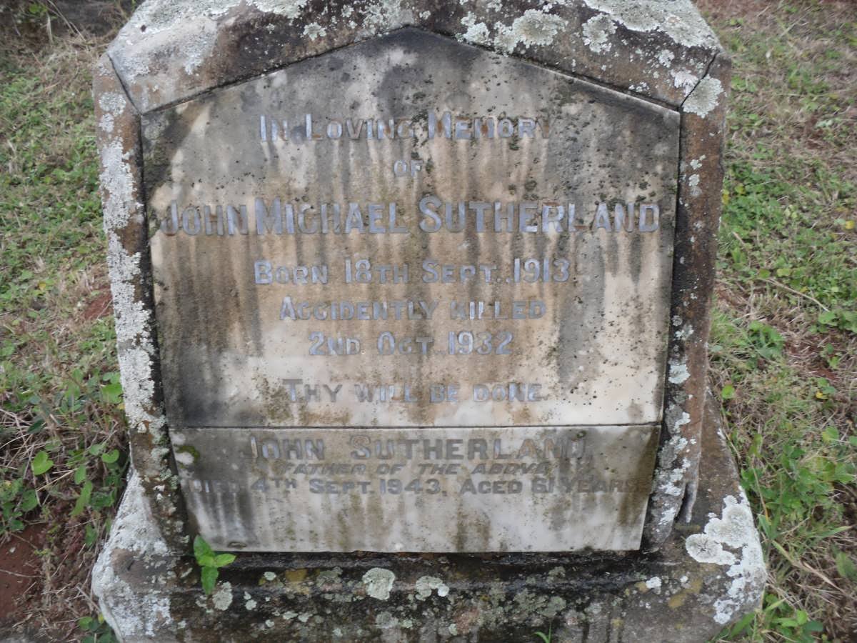 SUTHERLAND John -1943 :: SUTHERLAND John Michael 1913-1932