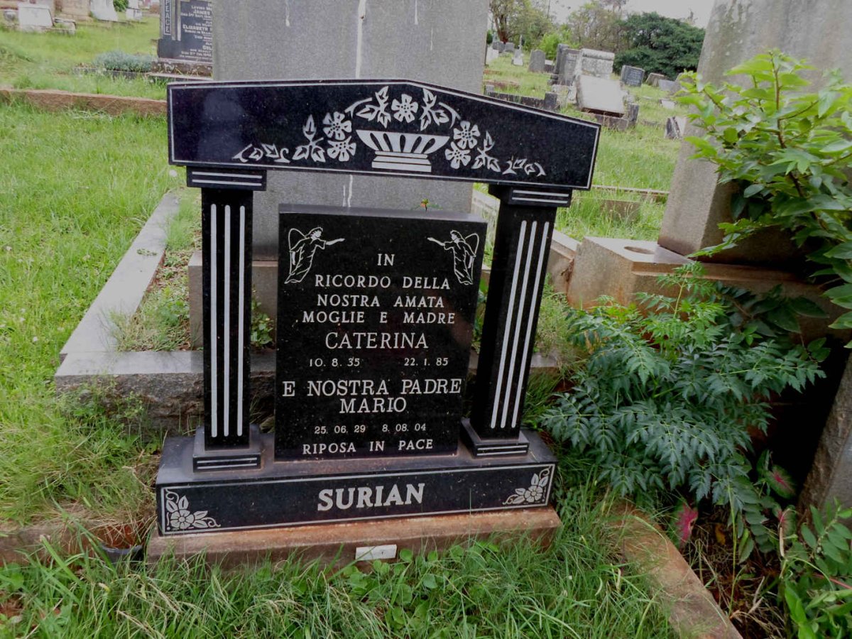 SURIAN Mario 1929-2004 &amp; Caterina 1935-1985