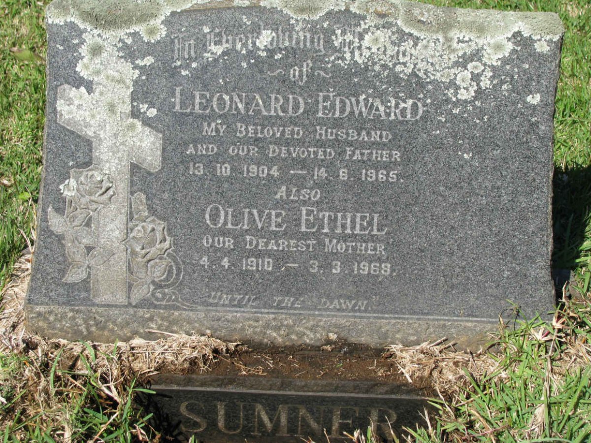 SUMNER Leonard Edward 1904-1965 &amp; Olive Ethel 1910-1968