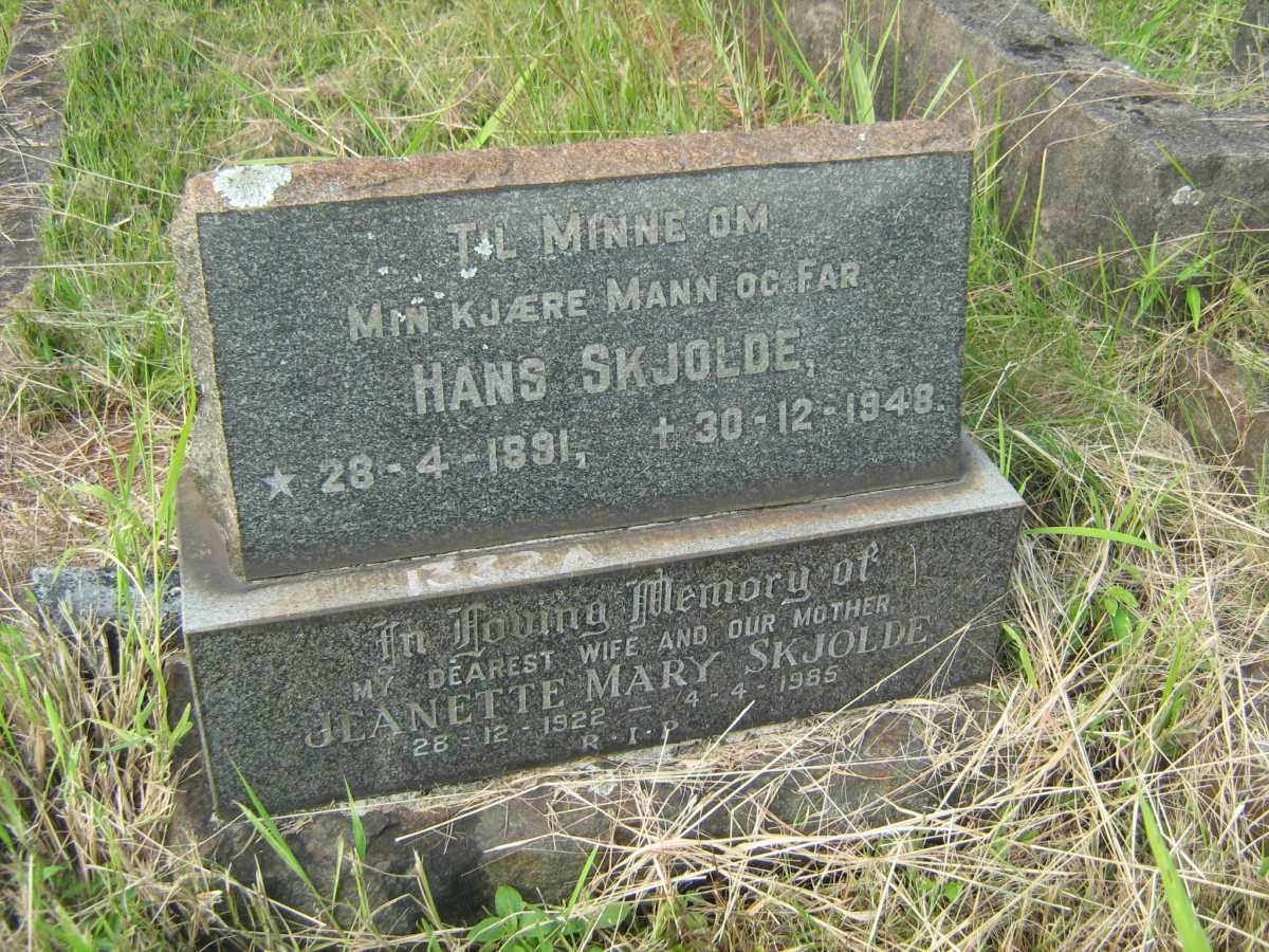 SKJOLDE Hans  1891-1948 :: SKJOLDE Jeanette Mary 1922-1985