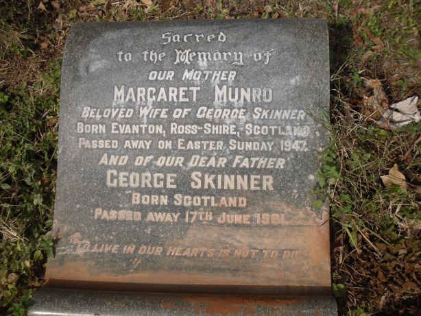SKINNER George -1961 &amp; Margaret Munro -1942