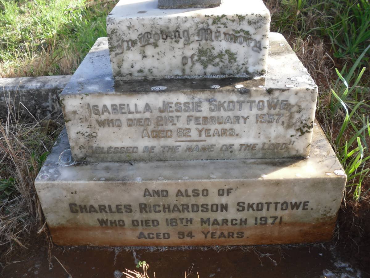 SKOTTOWE Charles Richardson -1971 &amp; Isabella Jessie -1957