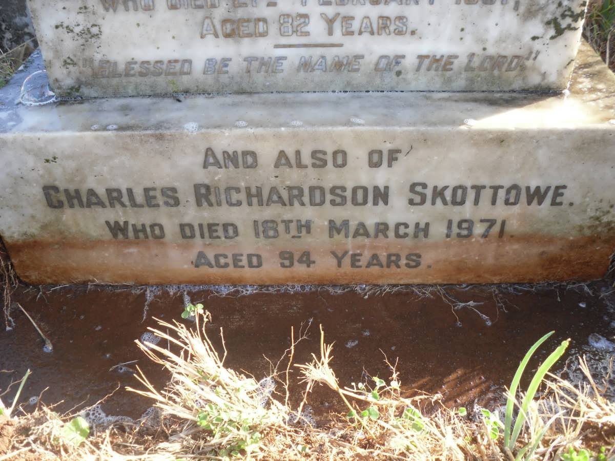 SKOTTOWE Charles Richardson -1971 &amp; Isabella Jessie -1957