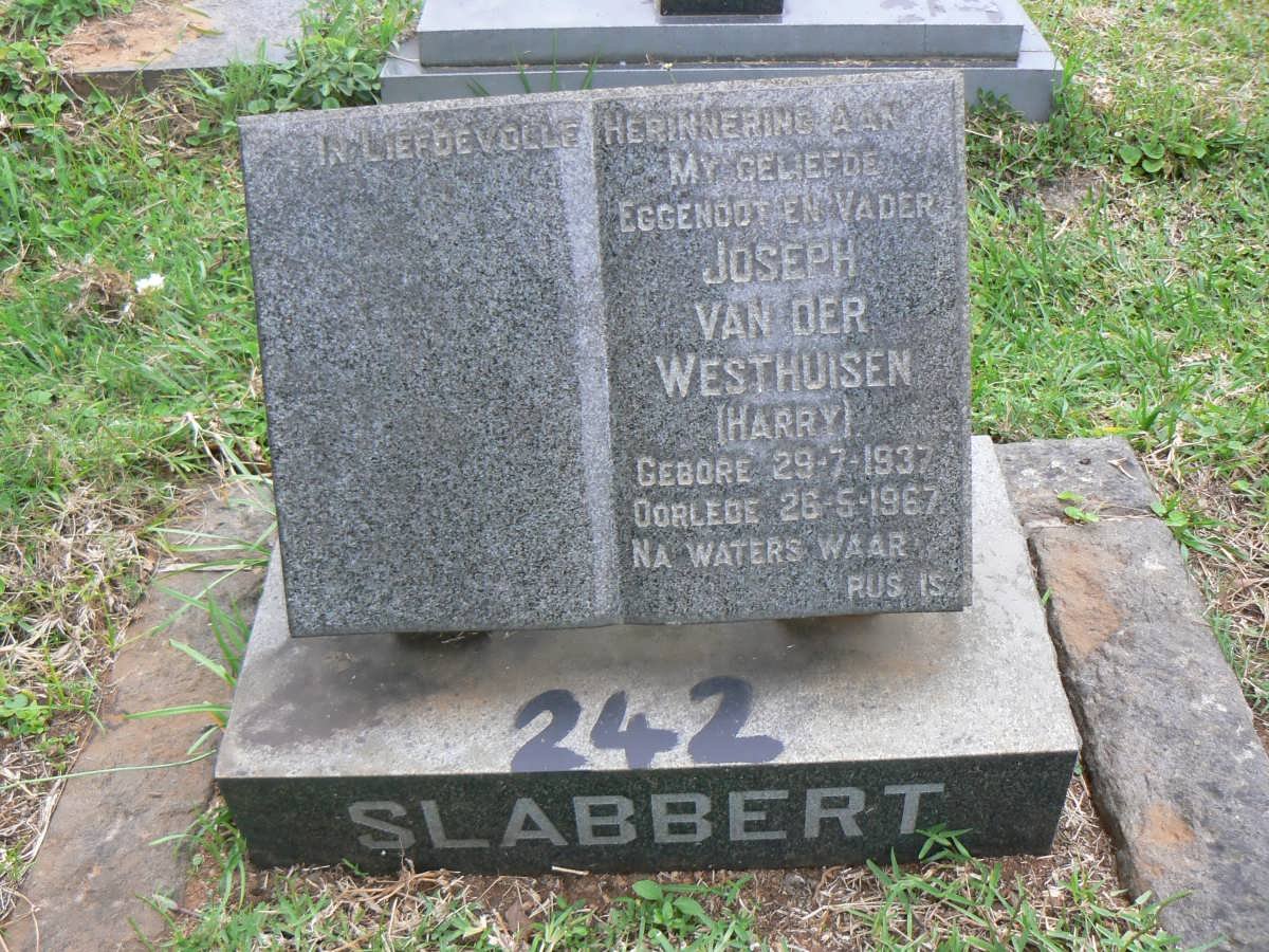 SLABBERT Joseph van der Westhuisen 1937-1967