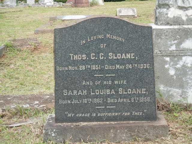 SLOANE Thos. C.C. 1851-1936 &amp; Sarah Louisa 1862-1956