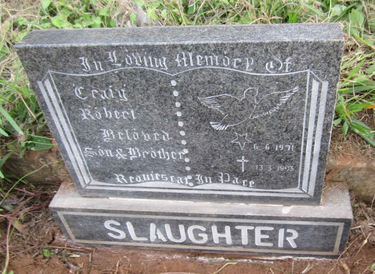 SLAUGHTER Craig Robert 1971-1993