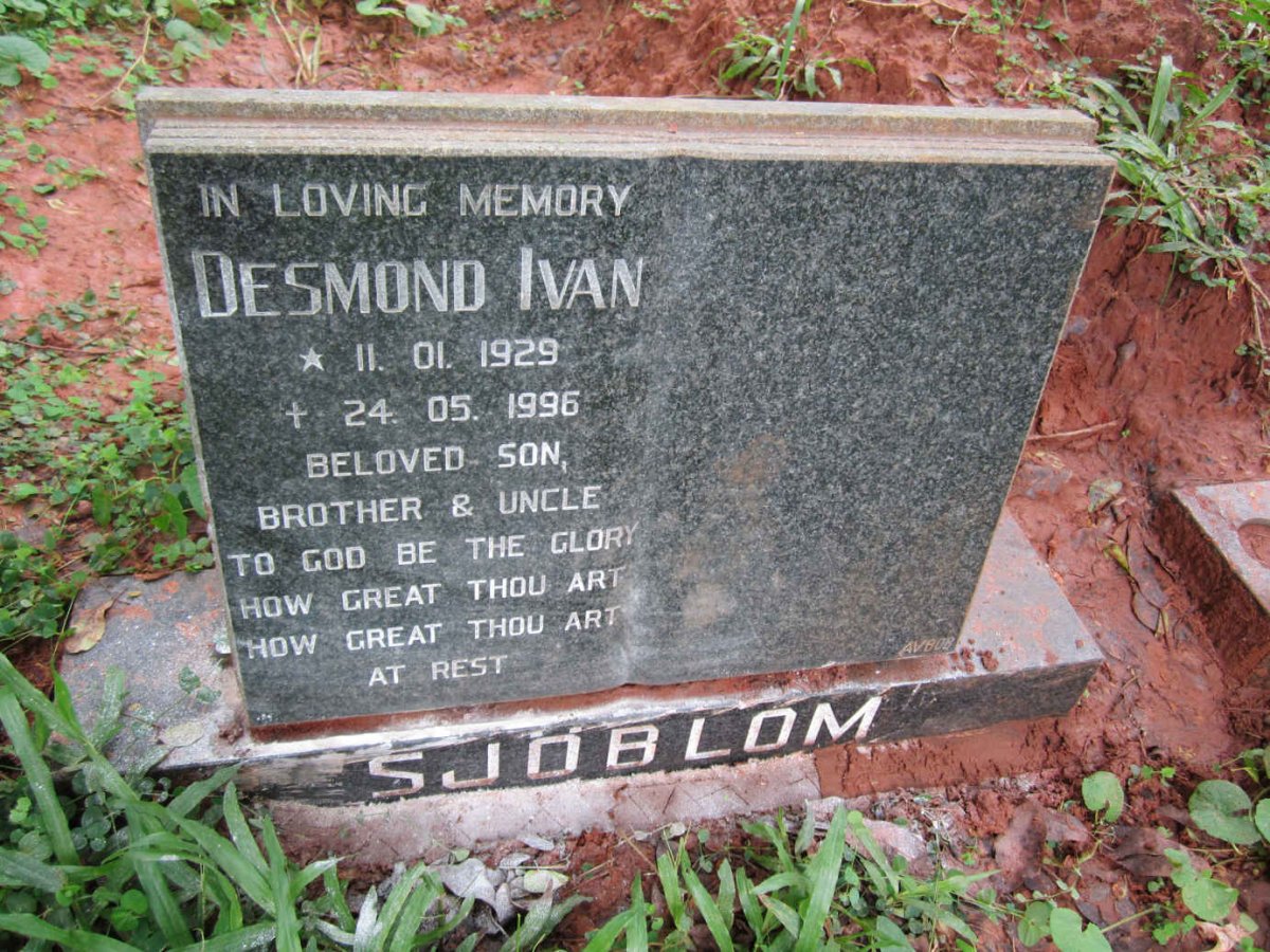 SJÖBLOM Desmond Ivan 1929-1996