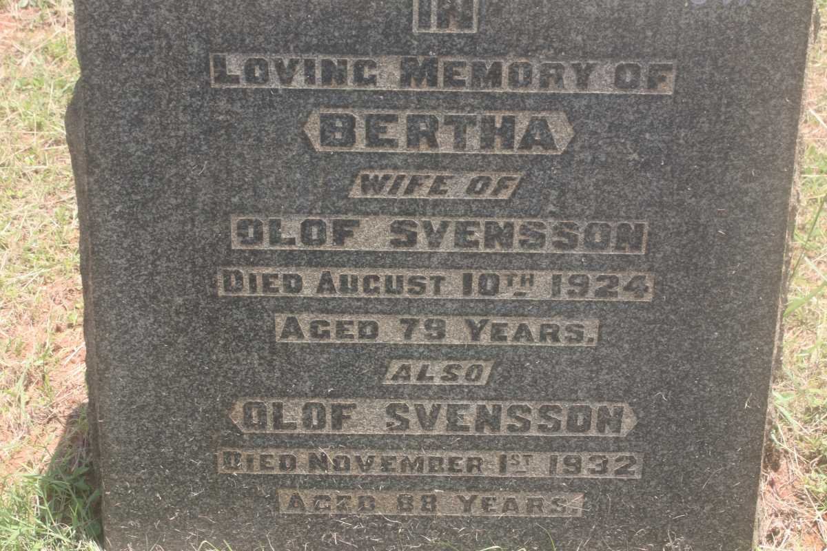 SVENSSON Olof -1932 &amp; Bertha -1924