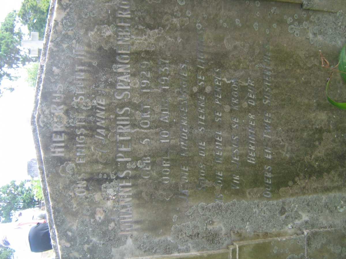 SPANGENBERG Johannes Petrus 1929-1937