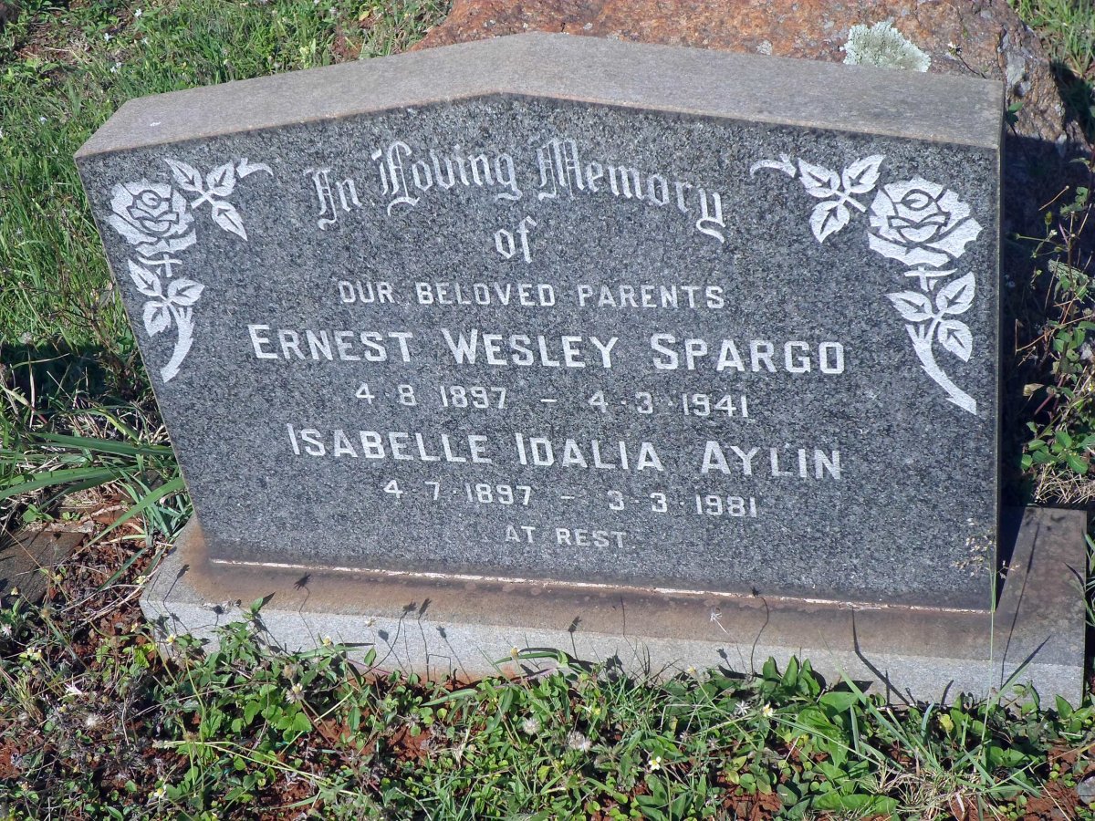 SPARGO Ernest Wesley 1897-1941 &amp; Isabelle Idalia Aylin 1897-1981