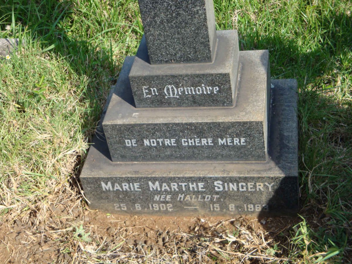 SINGERY Marie Marthe nee HALLOT 1902-1963