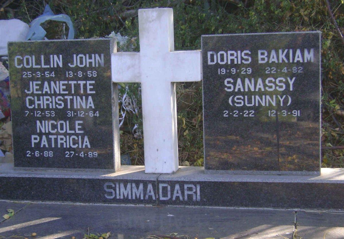 SIMMADARI Sanassy 1922-1991 &amp; Doris Bakiam 1929-1982