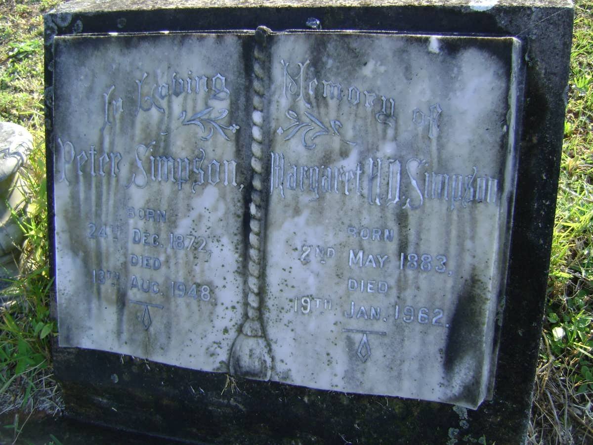SIMPSON Peter 1872-1948 &amp; Margaret H.D. 1883-1962