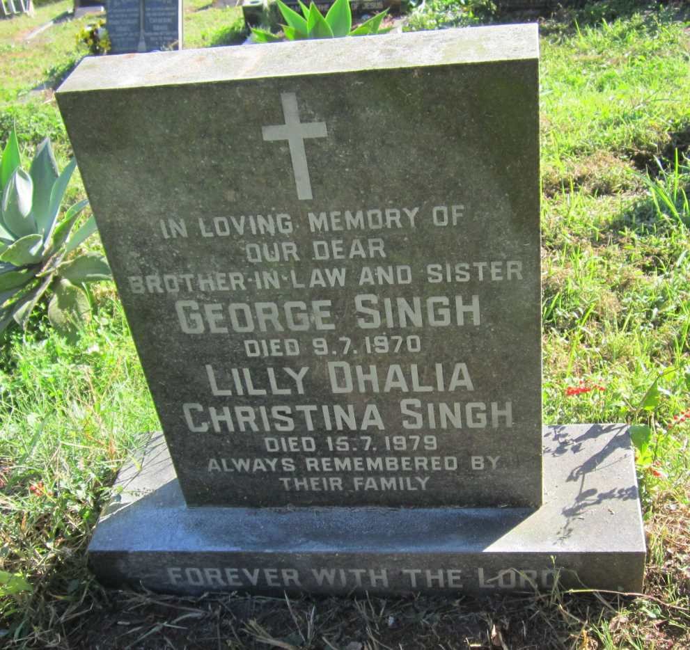 SINGH George -1970 &amp; Lilly Dhalia Christina -1979