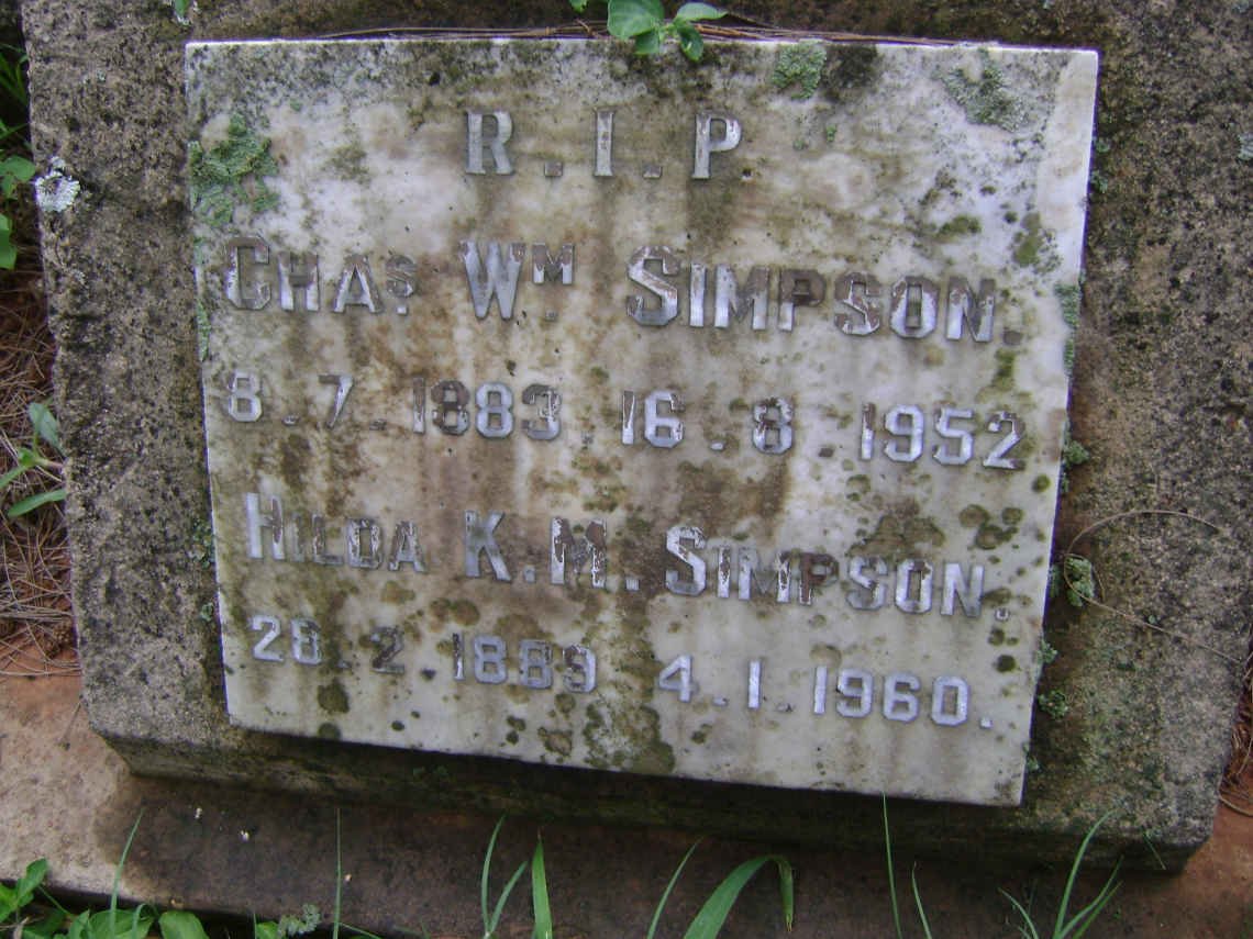 SIMPSON Chas. Wm. 1883-1952 &amp; Hilda K.M. 1889-1960