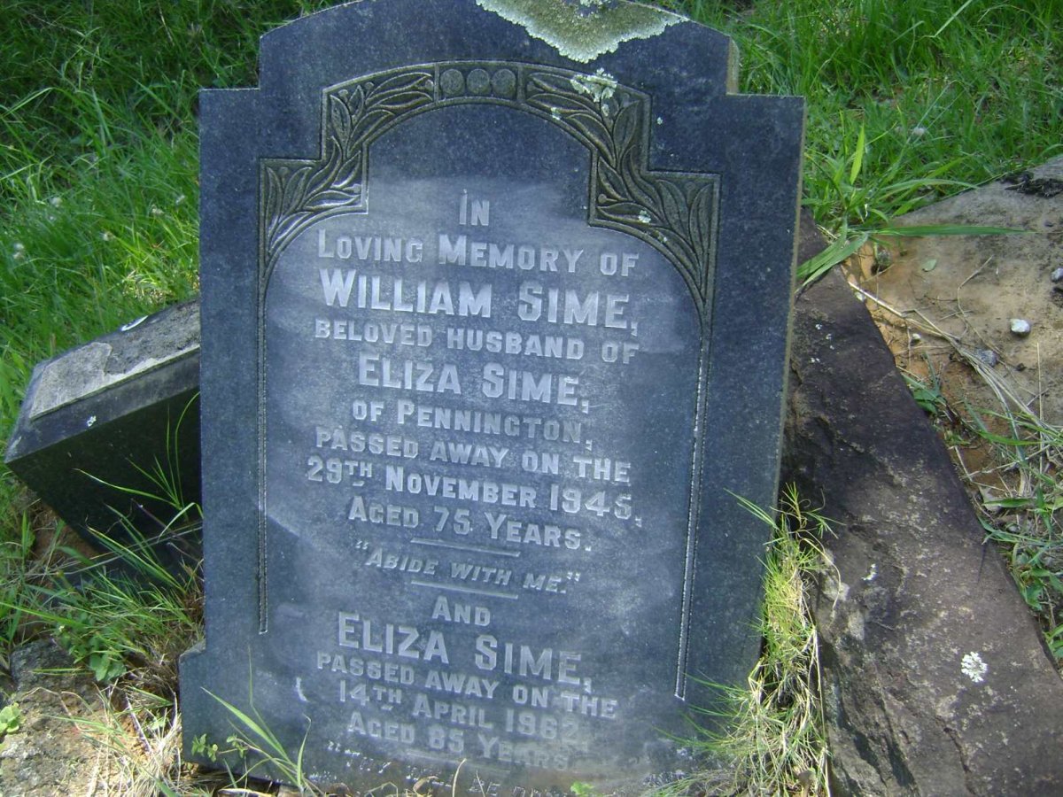 SIME William -1945 &amp; Eliza -1962