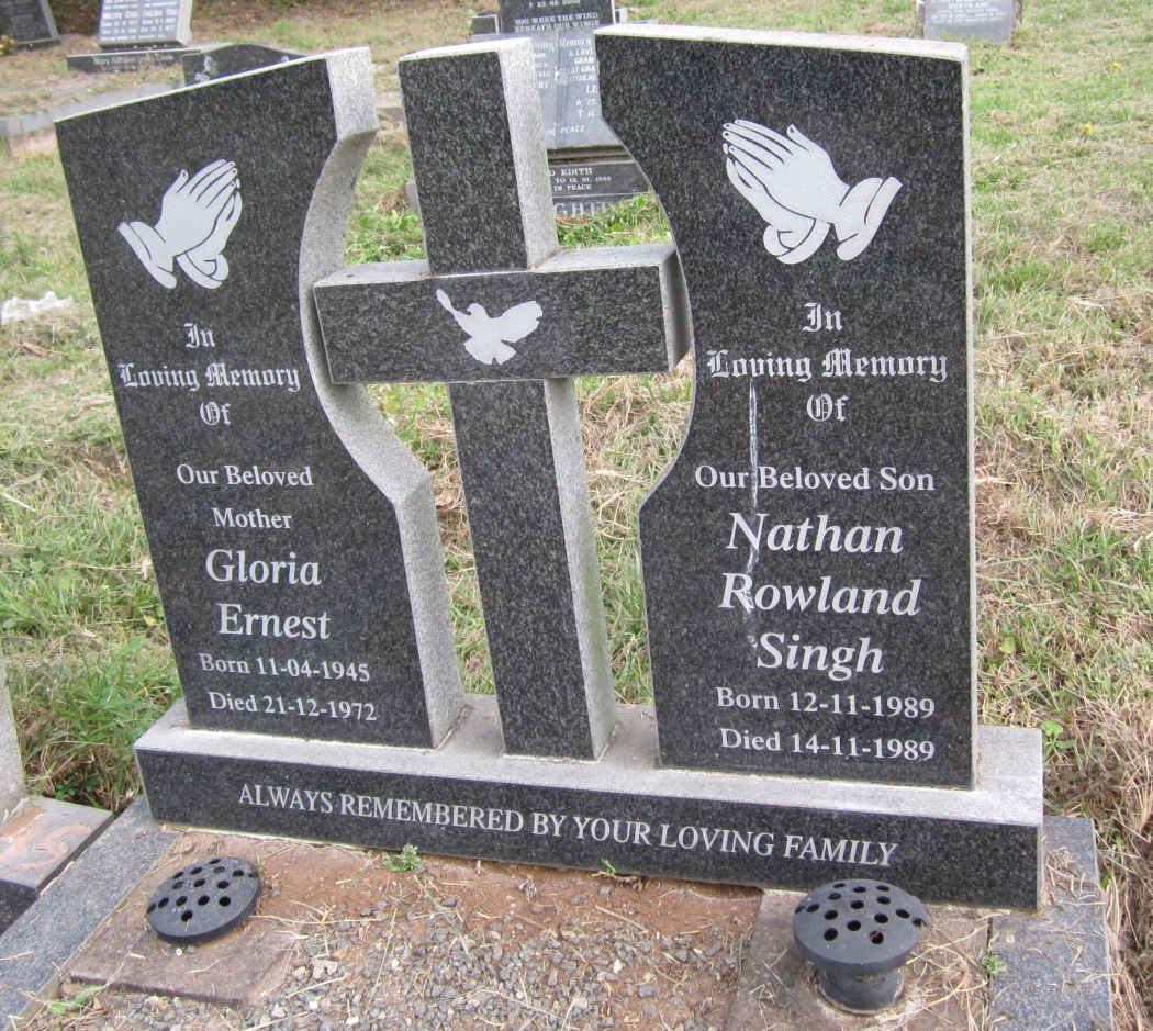 SINGH Gloria Ernest 1945-1972 :: SINGH Nathan Rowland 1989-1989