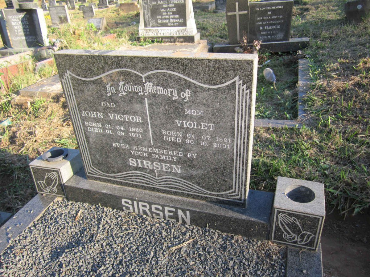 SIRSEN John Victor 1920-1971 &amp; Violet 1921-2001